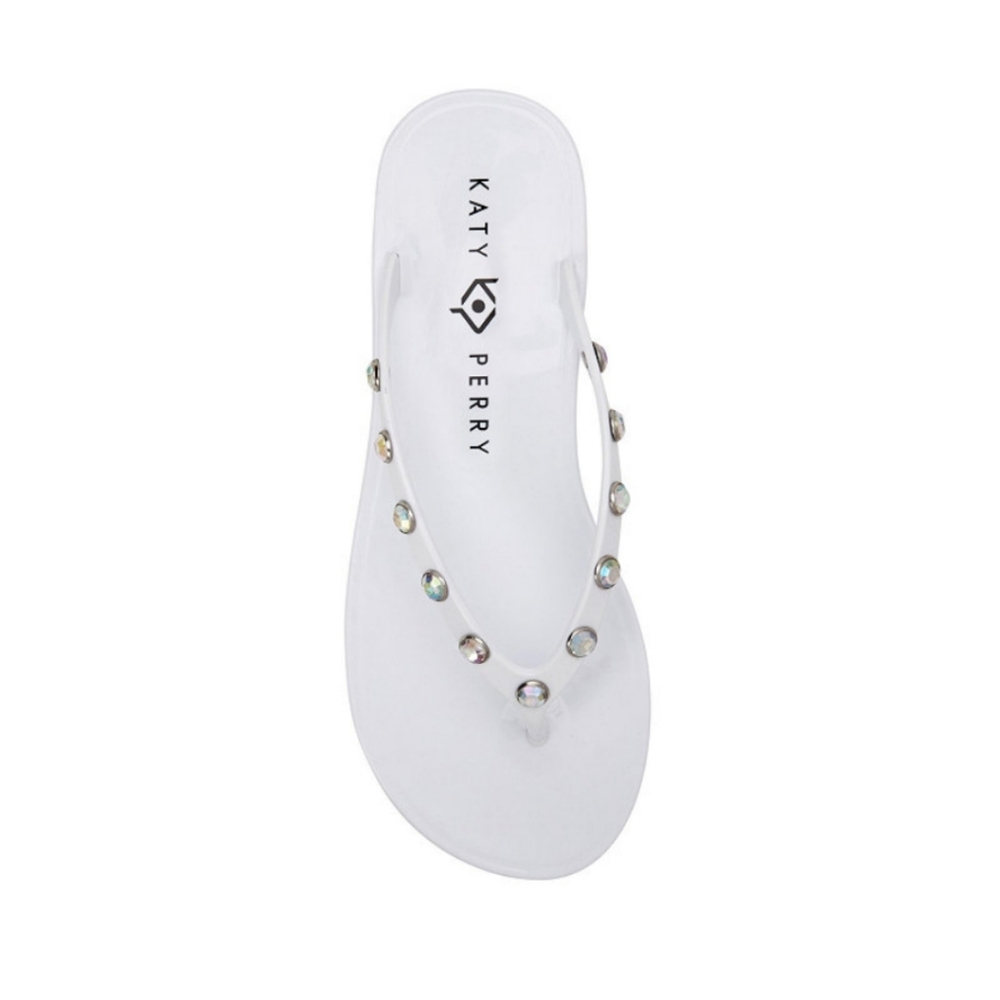 Katy Perry White Rhinestone Sandal Size 9 NWT